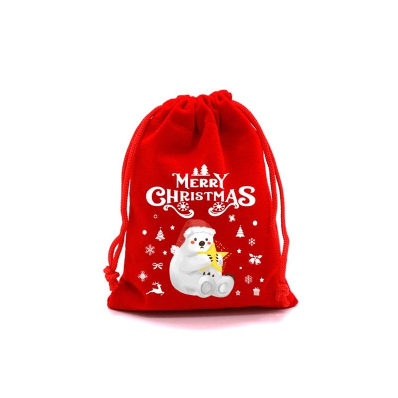 Set Of 12 Durable Plush Gift Bags For Christmas And Special Occasion Bags with Easy To Use Drawstring Closure