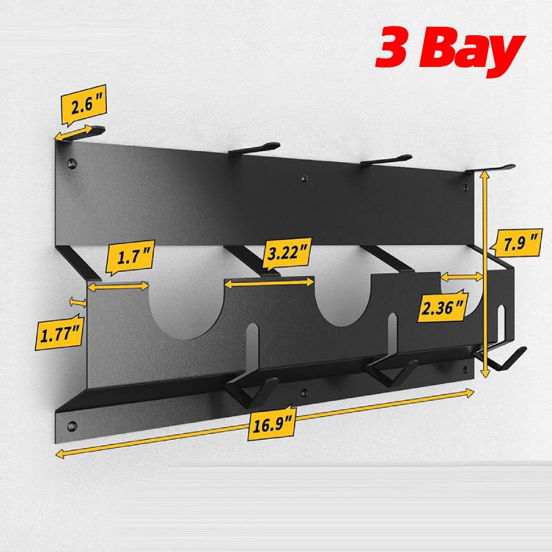 3/2/1 Bay Angle Grinder Holder Angle Grinder Wall Mount Bracket Cord Hanger Storage Rack Power Tools Rack for Cutters Polishers