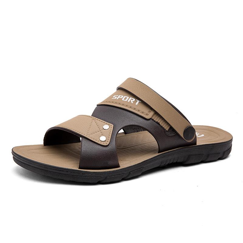 

Men s sandals and slippers are integrated into two, wear new beach shoes, wear durable driving thick-soled non-slip cool slippers when going out 46 хаки