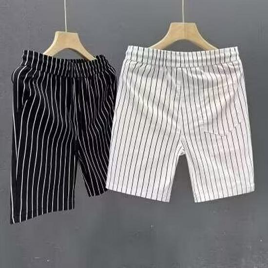 

Men s Striped Quick-Dry Summer Beach Shorts - Korean Trend Slim Fit 5-Point Streetwear XL білий