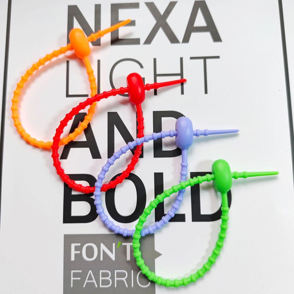 220mm Colorful Silicone Cable Tie Keychain & Wire Organizer