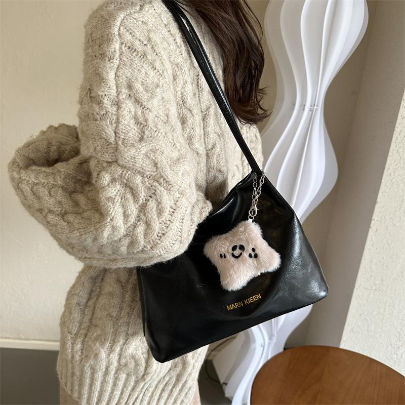 Retro Tote Bag Women's Bag New Trendy and Fashionable Large Capacity Handbag Casual Underarm Bag Simple Shoulder Bag