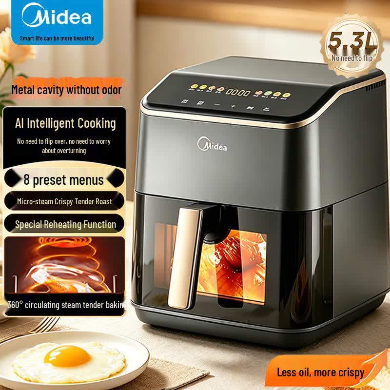 Midea KZC539J5 5.3L AI Smart Visual Air Fryer