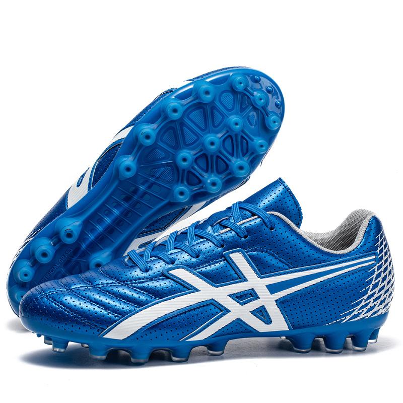 

Mesh breathable football shoes high top tf broken nails artificial turf leather feet children s game training shoes AG long nails 45