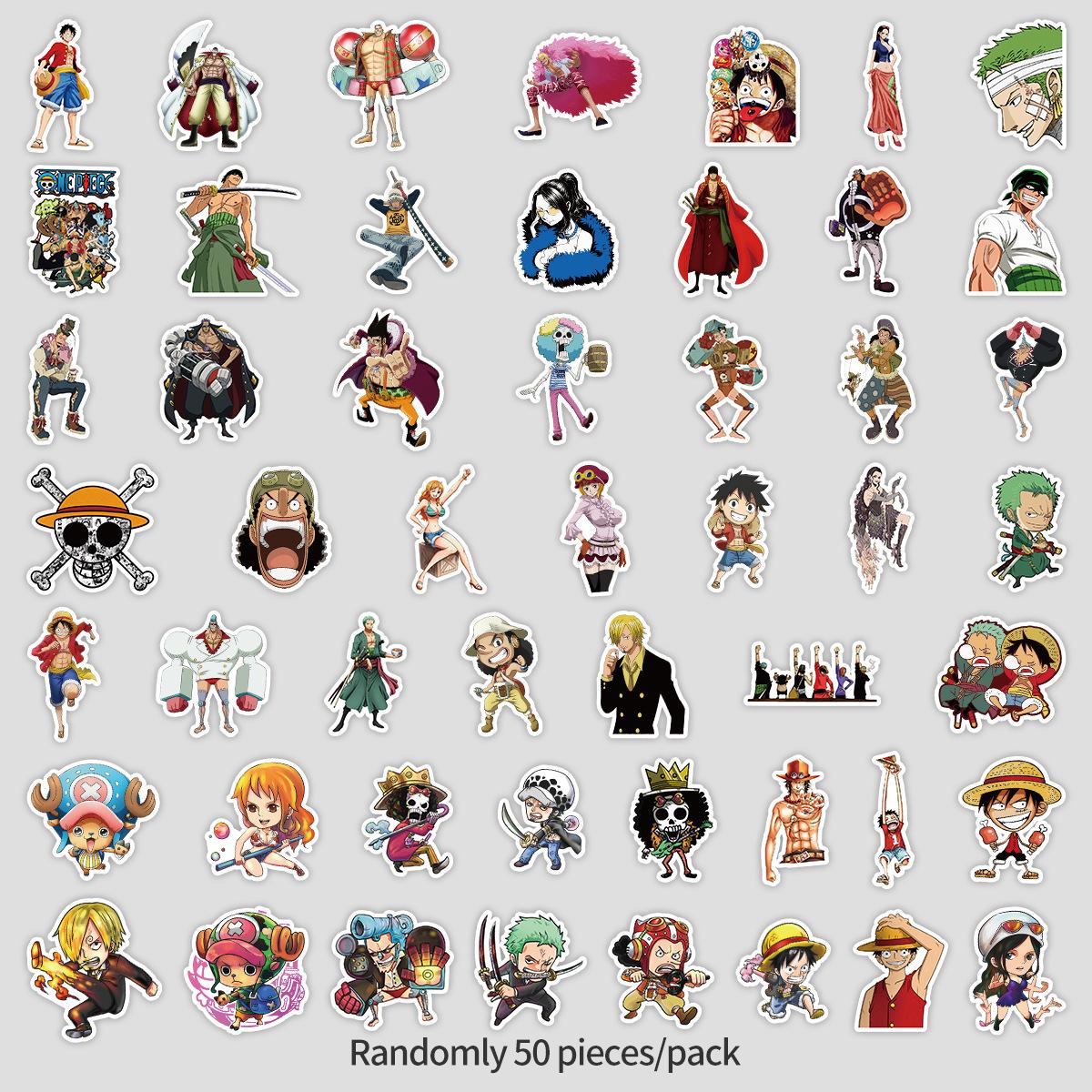 

50 Наклеек Граффити One Piece для Украшения Автомобиля, Мобильного Телефона, Чемодана, Водонепроницаемые Креативные Наклейки для Блокнота, Ежедневника