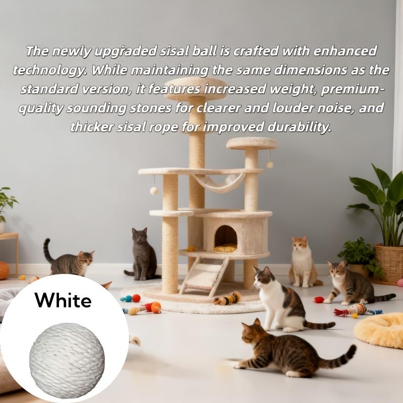Jianma Cat Toy Ball Cat Toys Bite Resistant and Wear-resistant Cat Sisal Ball Pet Accessories Natural Sisal Material Gift белый