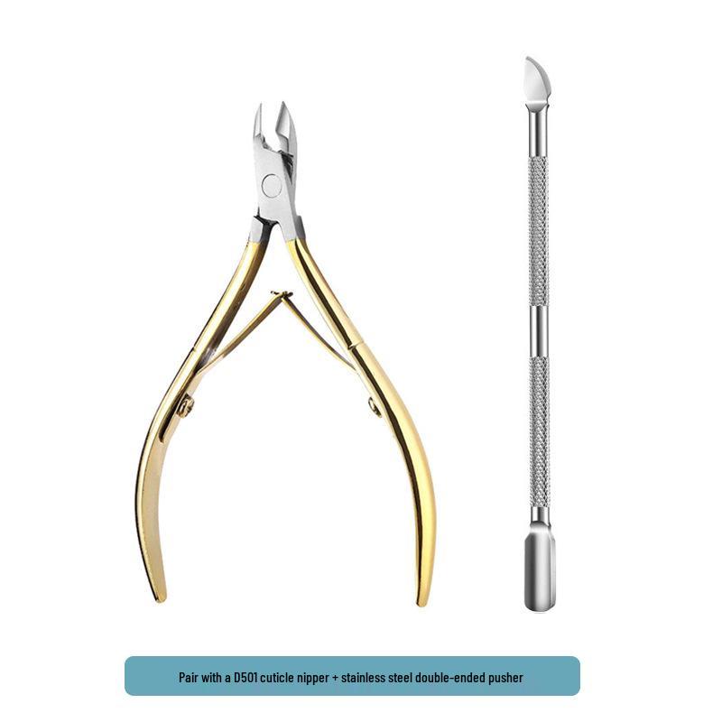 Stainless Steel Manicure Set: 3-Piece Dead Skin Scissors, Double-Headed Pusher, and Nail Clipper