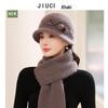 Winter Luxury Rabbit Fur Knit Hat & Scarf Set - Thick, Warm, Ear-Protecting for Middle-Aged & Elderly