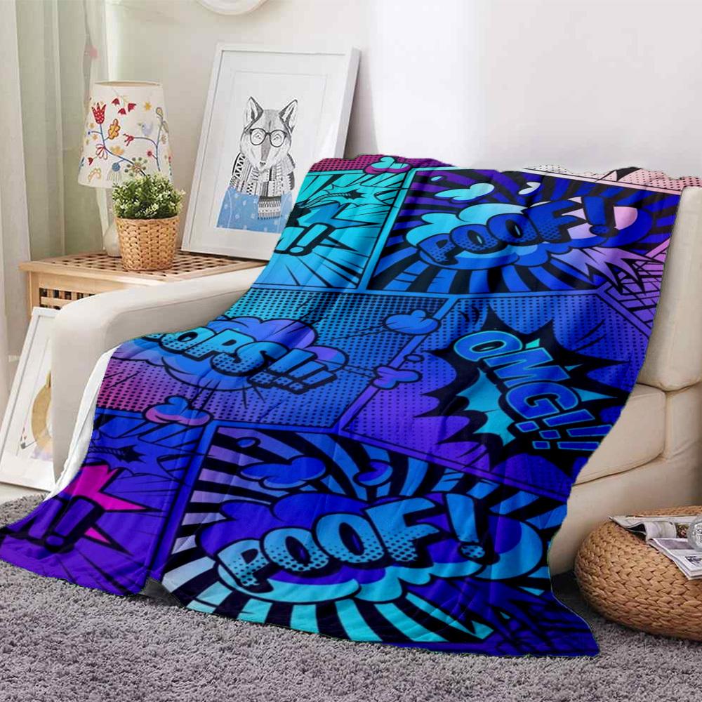 1 Stück Comicbuch, Pop-Art-Druckdecke, Weiche Überwurfdecke - Warm & Gemütlich für Sofa, Bett, Büro und Reisen yy250912226