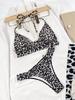 Leopard Vysoký pas Dámské Plavky Tanga Brazilské Push Up Bikiny Bikiny Sexy Bikini Set Plavky Plážové oblečení Plavky