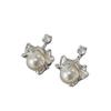 Fan-Shaped Ginkgo Leaf Pearl Tassel Earrings for Women - Light, Luxurious, High-End Statement Pieces