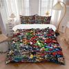 Superhero Comic Collage Print 3Pcs Bedding Setduvet Cover With 2 Bedropillowcase Home Birthday Gift