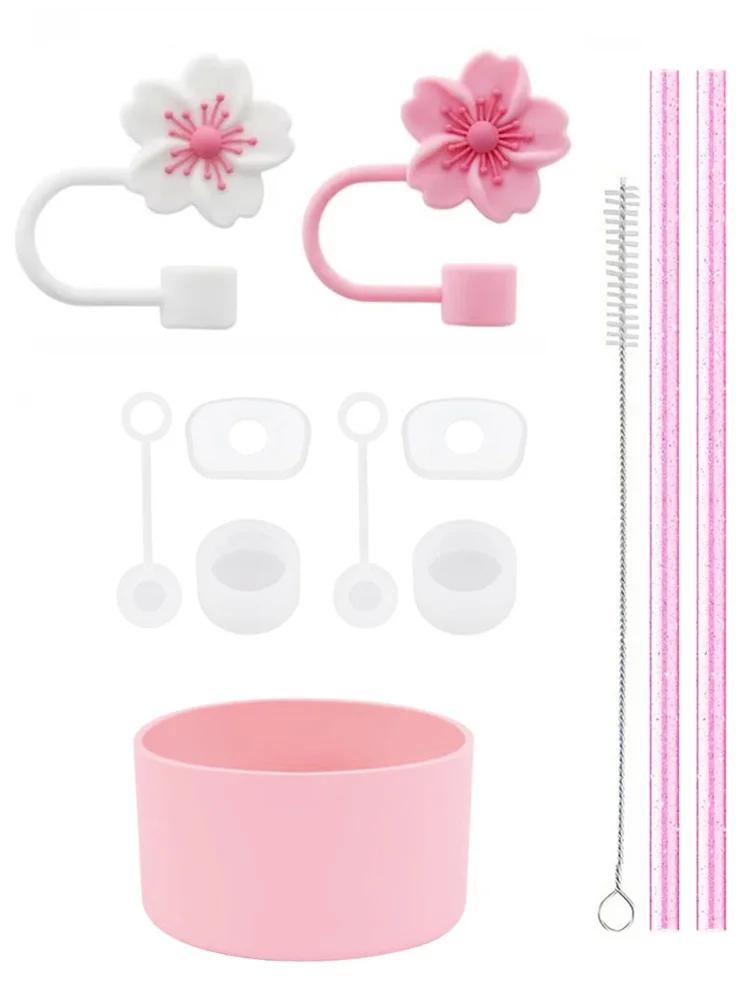 11Pcs Cup Accessories Se for Stanley Silicone Spill Proof Stopper Straw Cover Cap 2Pcs Reusable Straw 1 Cleaning Brush 40oz 30oz