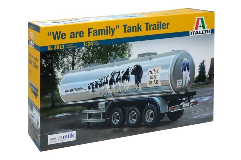 PLATZ Italeri 1/24 Scale Milk Tank Trailer "We are Family" Plastic Model IT3911 (Car)