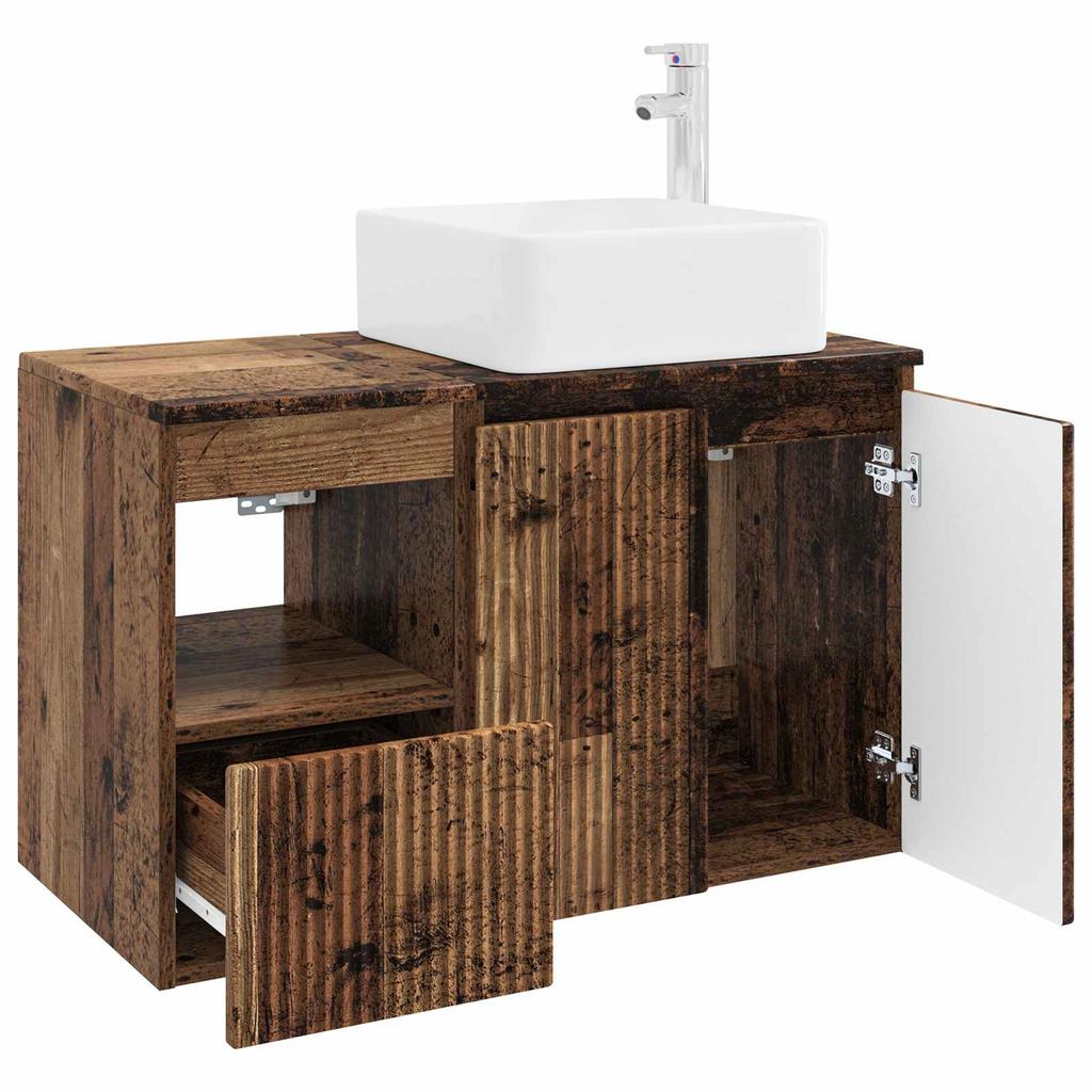 Bathroom Furniture Set 2 pcs Reclaimed Wood Engineered Wood