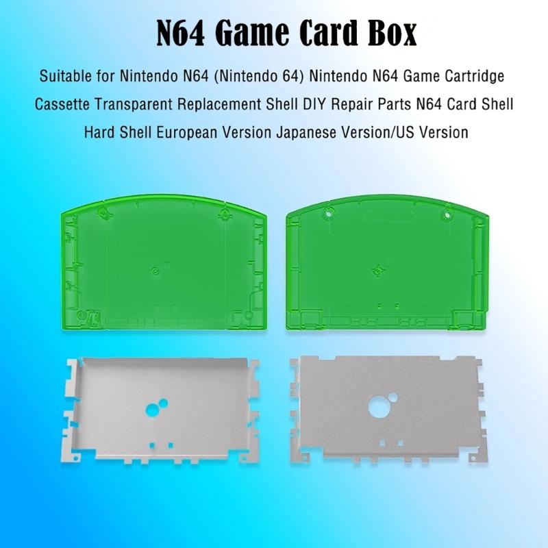 Cartridge Cassette Housing Protective Cover Case for N64 with Screws Kit Game Console Cartridge Card Protector Shell