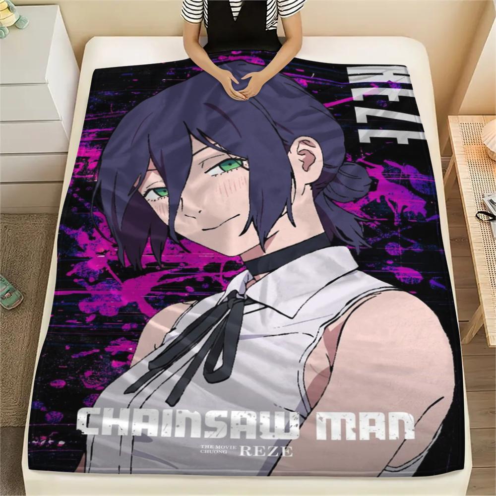 

1Pc Chainsaw Man Print Flannel Blanket, High quality Comfortable for All Seasons, Home Decor, Warmth and Comfort, Perfect for Christmas Gifts 80cm x 120cm