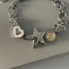 Heart Star Charm Bracelet For Women Girls High-End Exquisite  Light Luxury Wrist Chain Retro Y2K Jewelry Accessories