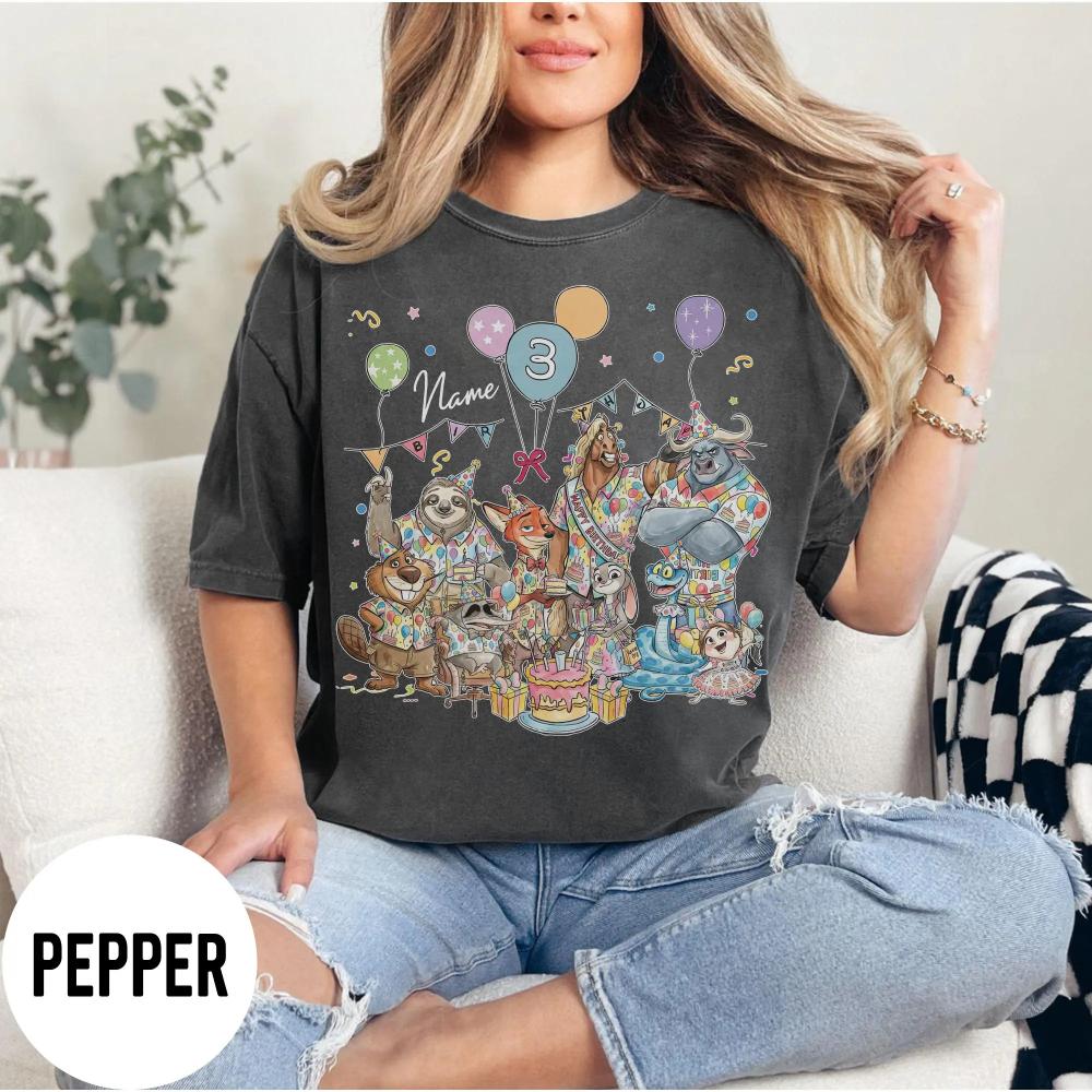 Personalized Name Age Zootopia 2 Birthday Shirt Judy Hopps Nick Wilde Gary DeSnake Birthday Present Gift land Tees S