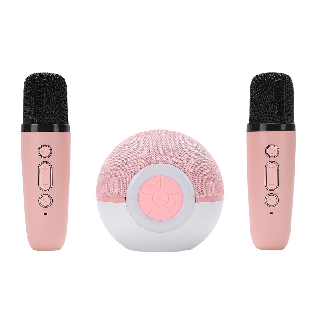 Karaoke Machine Rechargeable Portable Bluetooth 5.3 Karaoke Speaker with 2 Wireless Microphones Colorful Lights 5 Sound