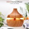 Ahşap Tahıl Ultrasonik Esansiyel Yağı Difüzör Nemlendirici Elektrikli Oda Spreyi 7 Renk Gece Lambası