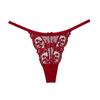 Fransk blondebroderi Sexy Thong Elastisk Lav midje Sexy Perspektiv T-bukser Kvinne