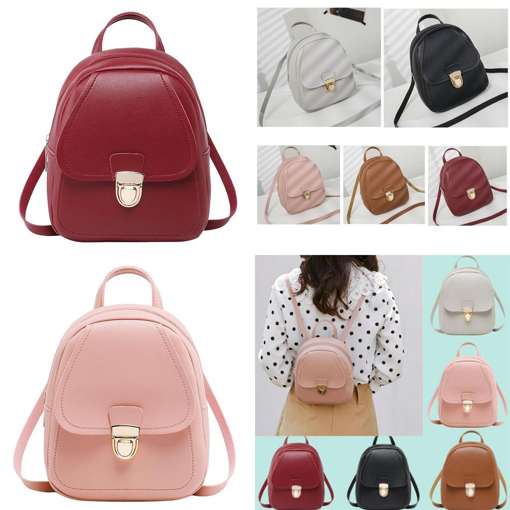 Mini Mochila Feminina Mochila de Couro PU Mochila Escolar Bolsa de Mão Bolsas de Ombro