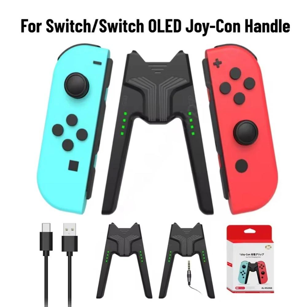 Charger Grip for Nintendo Switch/Oled Joypad Controller Gamepad Type-C Charging Stand with LED Indicator for Switch Accessories