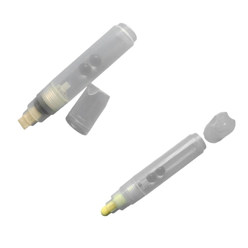 Leere Farbstifte, 10 mm, flache oder runde Spitze, leerer Acrylmarker, transparenter Stiftstab, nachfüllbarer leerer Farbmarker zum Zeichnen