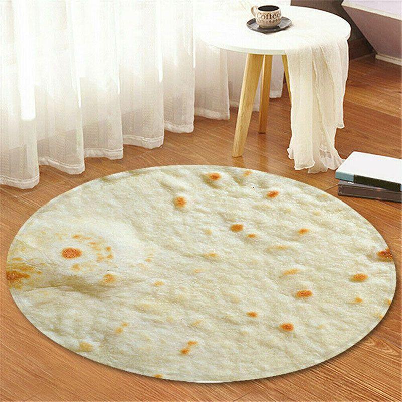 Burrito Round Taco Tortilla Shaped Blanket Soft Floor Wrap Throw Blanket