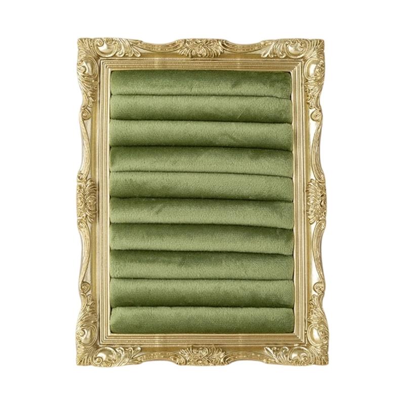 

Vintage Photo Frame Style Velvety Jewelry Display Stand For Rings Earrings And Small Accessories With Multiple Color Options зелений