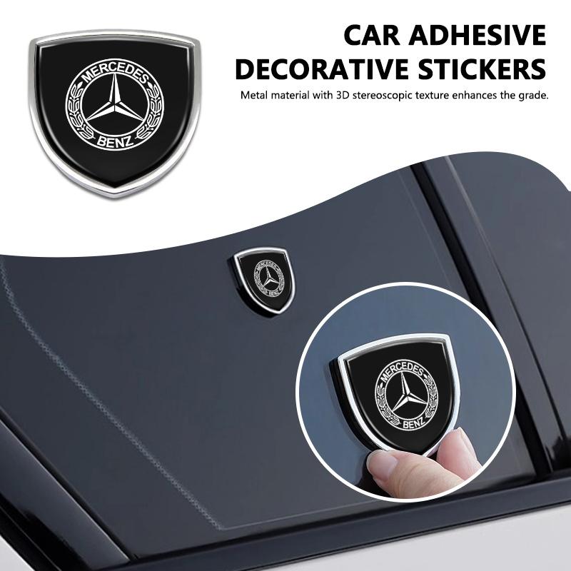 AABGX1 Car Metal Sticker Auto Rear Trunk Shield Emblem Badge Sticker Accessories For Benz AMG W213 W124 W108 W126 Exclusive W204 W222