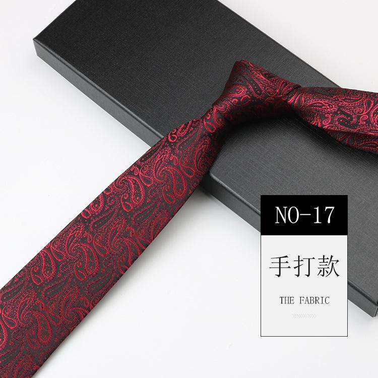Tie Men'S Cashew Pattern Jacquard High-End National Style Retro Narrow 7Cm Hand-Tied Business Dress Tie