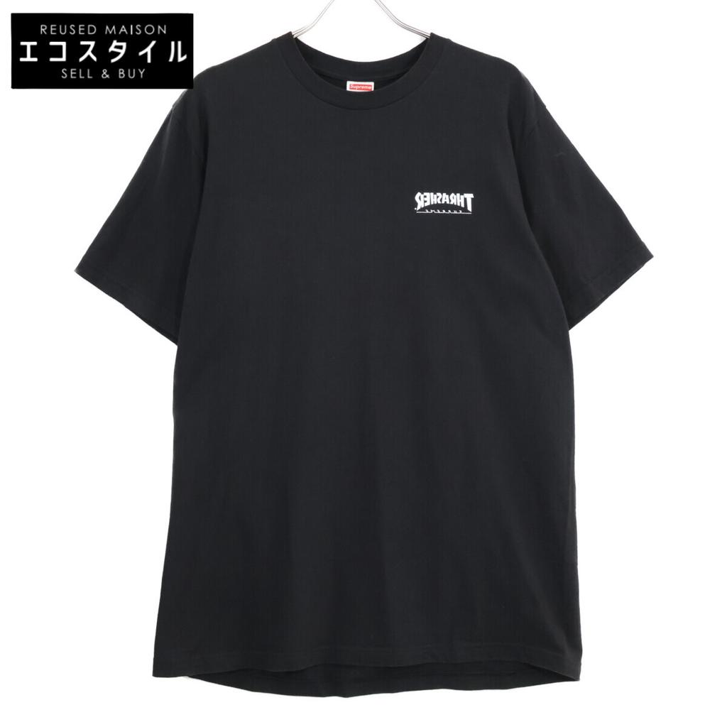 Supreme XThrasher [24AW] Cross Tee Short Sleeve T-Shirt Tops M blackUsed