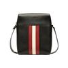 Bally Business Casual Striped Leather Shoulder Crossbody Bag Men Bags Black 6236783
