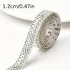 1Yard Glitter White Crystal Rhinestone Tape Trim Self-Adhesive Glass Appliques Diamond Sticker For Dress Shoe Adornment Ribbon