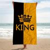 Kingly Vibes: Black and Yellow Beach Towel Suitable for Towels, Bath Towels, Beach Towels