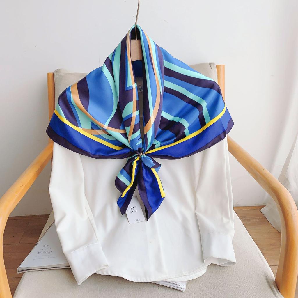 90CM Four Seasons Square Large Square Scarf Luxury Decorative Shirt Professional Headscarf Hairband Sunscreen Headscarf