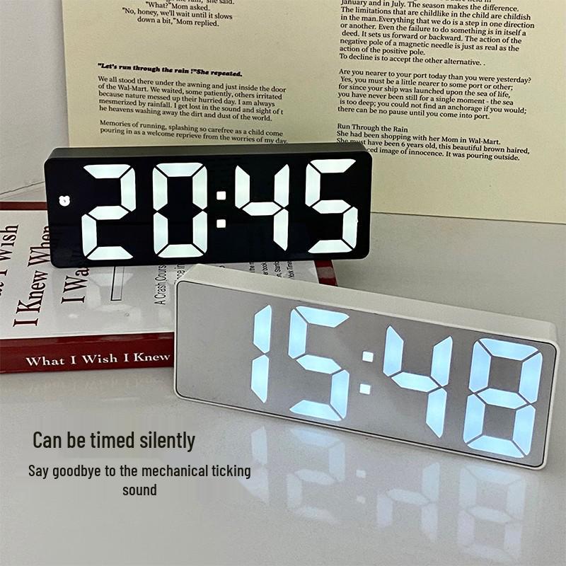 Color Screen LED Dual-Use Alarm Clock with Voice Control & Temperature Display