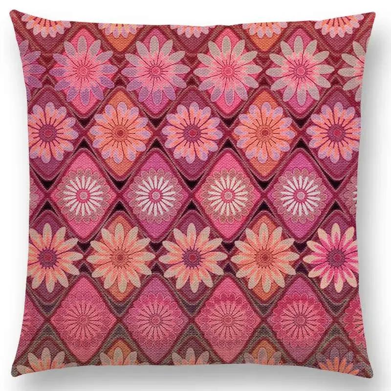 New Colorful Geometric Patterns Moroccan Lattice Mosaic Hexagon Stars Hearts Flowers Pretty Car Cushion Cover Sofa Throw Pillow