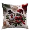 Cartoon Santa Claus Polyester Pillow Cover Christmas Sofa Cushion Cover Home Holiday Printed Cushion Cover