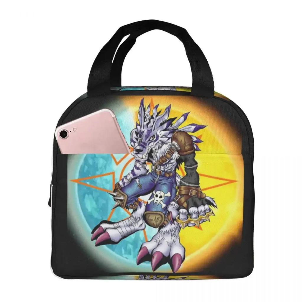 Digimon Weregarurumon Insulated Lunch Bag for Kids School Cooler Thermal Food Box Tote Portable Lunch Boxes Container