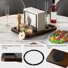 Kitchen Storage Rack Wooden Napkin Holder Rotating Spice Rack Multi-functional Vertical