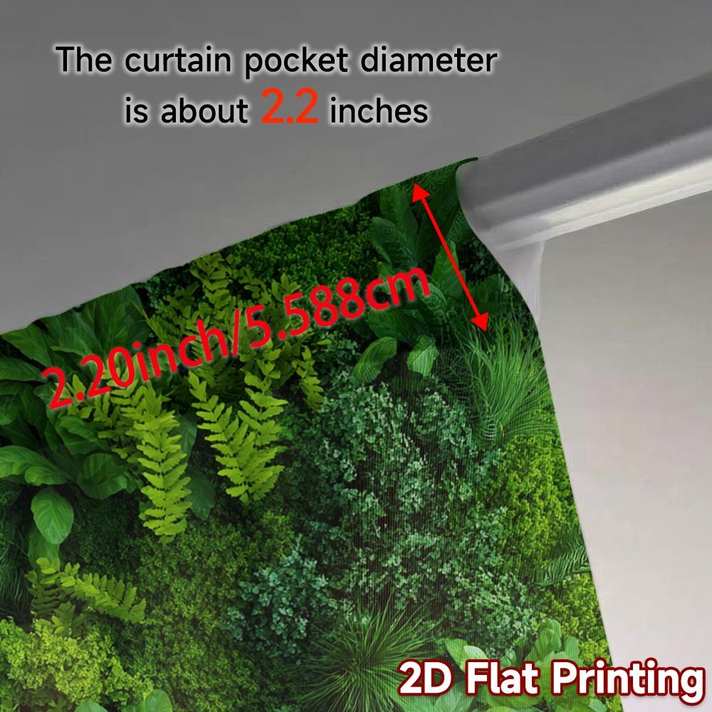 2pcs, 2D FLAT PRINTING Curtains (Without Rod) Verdant Canopy Fashionable Chic Curtains Polyester Curtains Decorations Inside