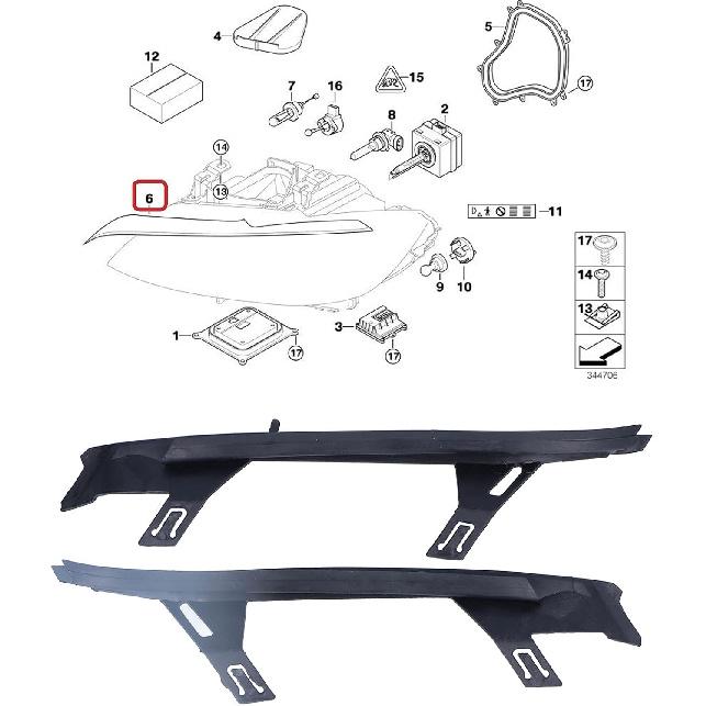 

Pair of Upper Headlight Gasket Upper Upper Headlight Gaskets Sealing Strip Left Right 63117174517 Fit for 3 Series E92/E93 2005-2010, M3 E92/ E93