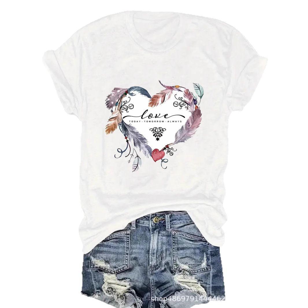 

Женская футболка с круглым вырезом в стиле кросс-бордерной моды L белый