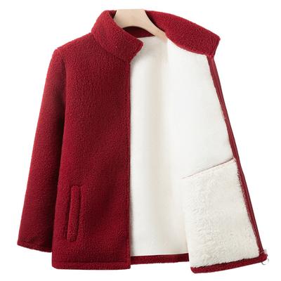 New Winter Plus Velvet Thickened Warm Cotton Coat Large Size Mother Lamb Velvet Loose Autumn and Winter Lamb Pellet Jacket