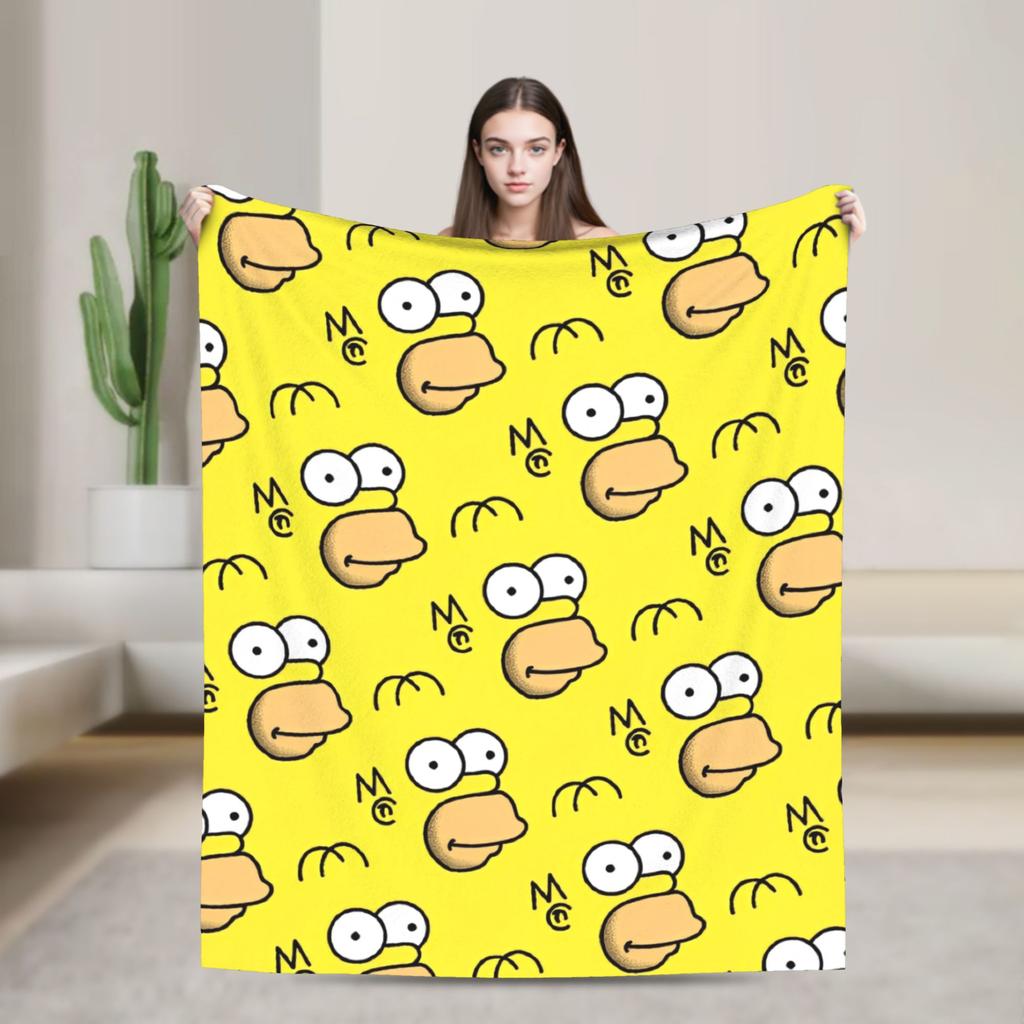 The Simpsonseds Face Throw Blanket for Couch Soft Cozy Plush Blanket 50x60 Inch Multiple Sizes Bedspreads for All Seasons