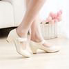 Yellow Women's Block Low Heels Mary Janes Shoes Fashion Comfortable Pumps Strap Beige Pink Party Wedding Shoes Ladies Casual
