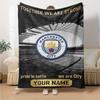 Name Custom Manchester City FC Logo Print Flannel Blanket High Quality Warm Comfortable Cover for All Seasons Perfect for Gifts Home Decor